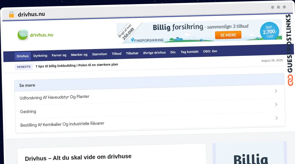 Publish Guest Post on drivhus.nu