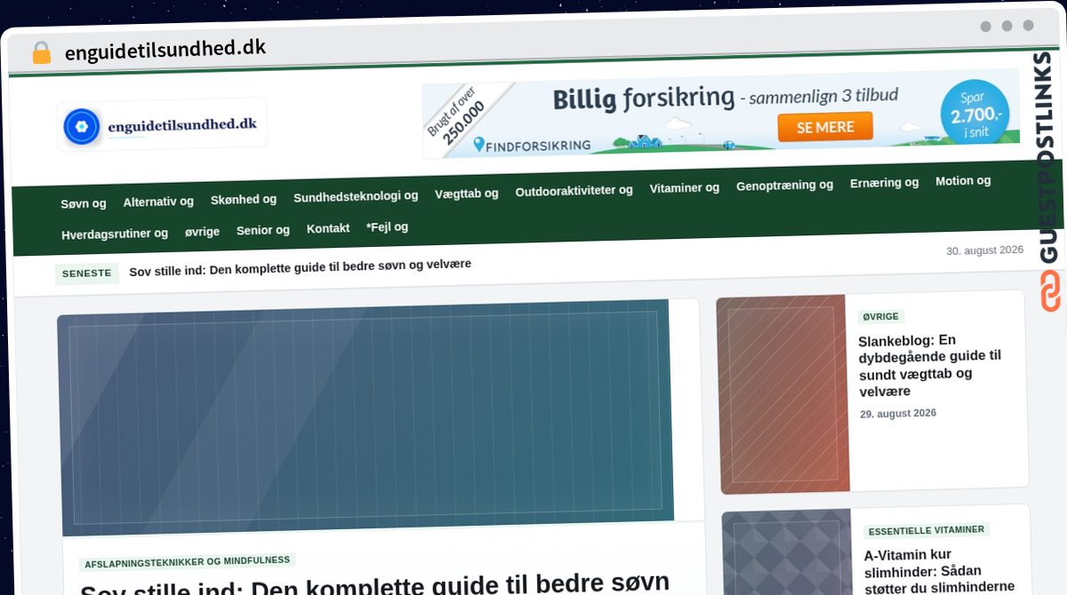 Publish Guest Post on enguidetilsundhed.dk