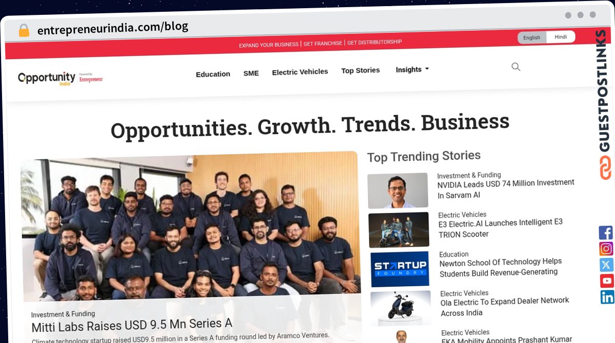 Publish Guest Post on entrepreneurindia.com/blog