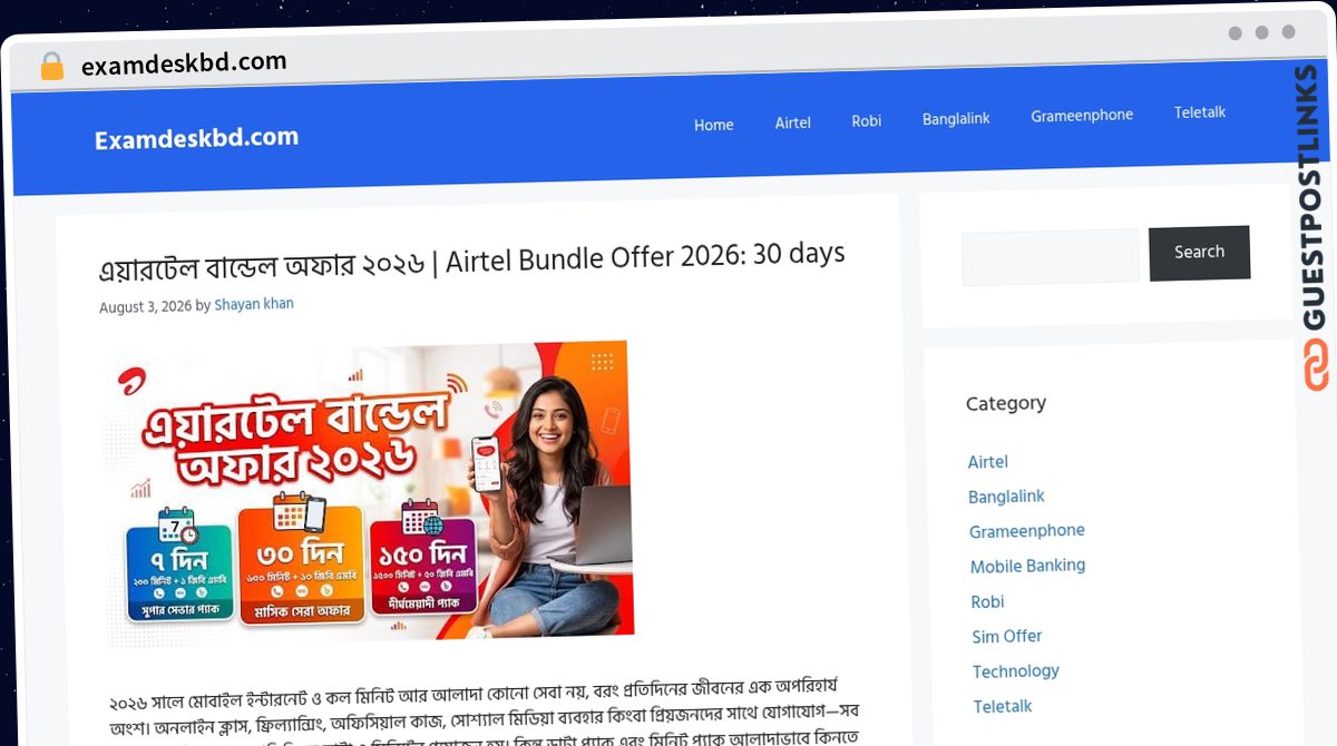 Publish Guest Post on examdeskbd.com