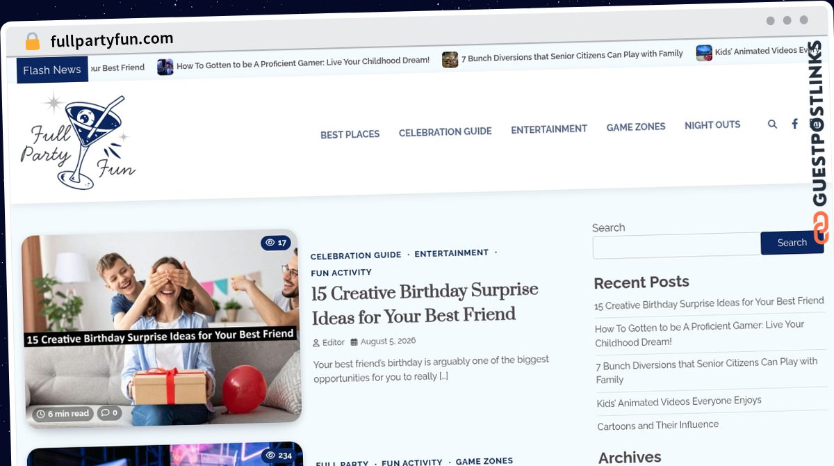 Publish Guest Post on fullpartyfun.com
