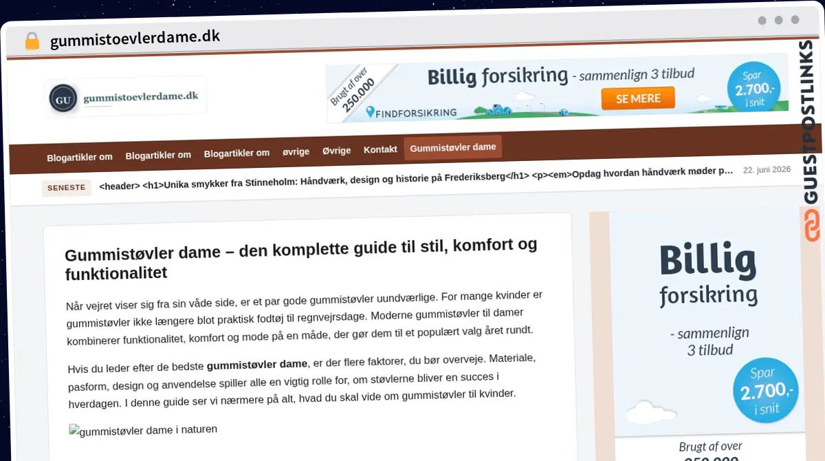 Publish Guest Post on gummistoevlerdame.dk