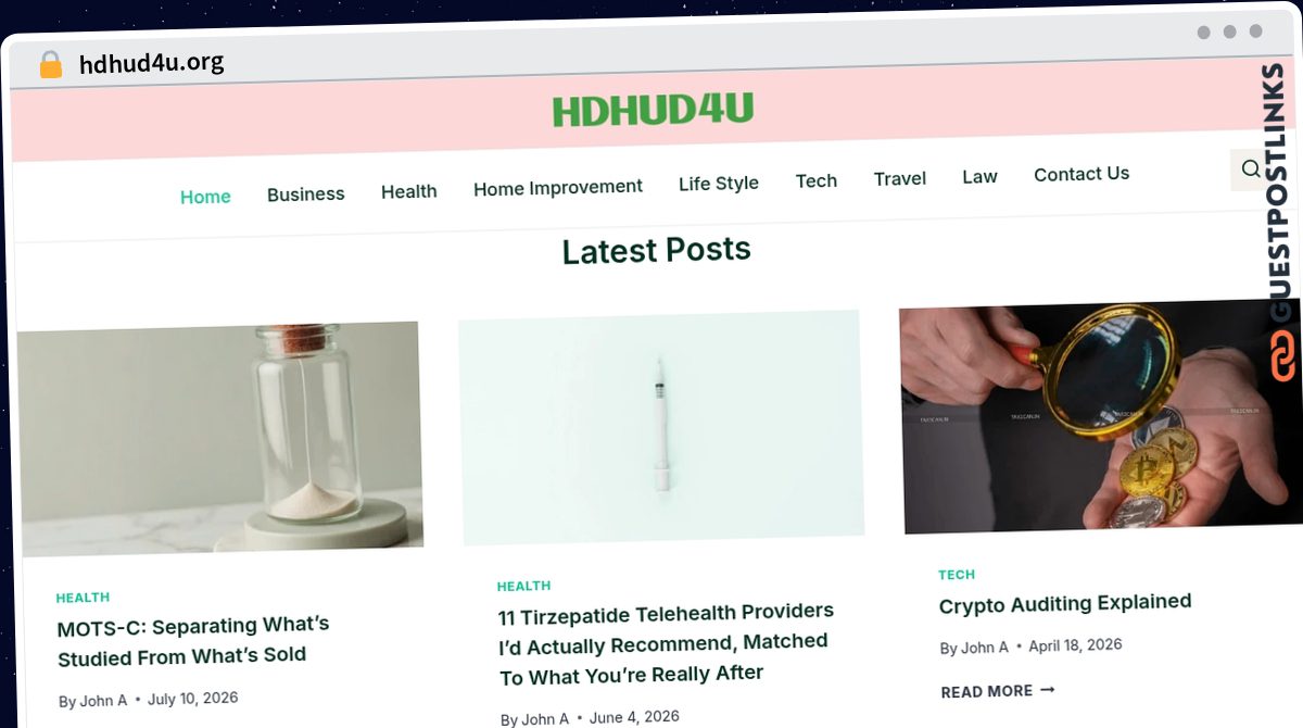 Publish Guest Post on hdhud4u.org