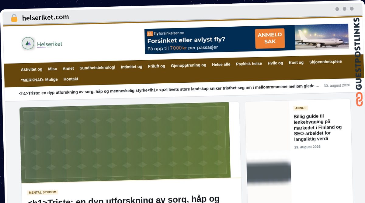 Publish Guest Post on helseriket.com