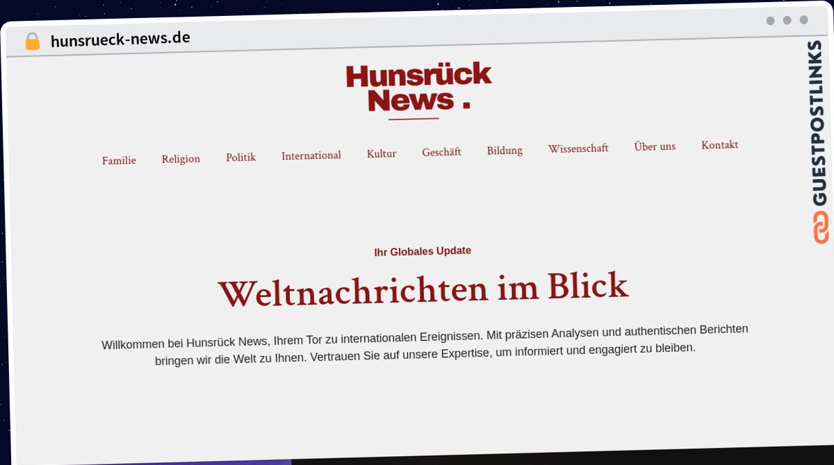 Publish Guest Post on hunsrueck-news.de