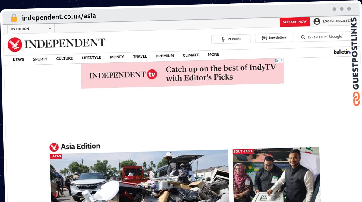 Publish Guest Post on independent.co.uk/asia
