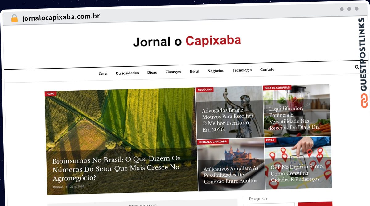 Publish Guest Post on jornalocapixaba.com.br