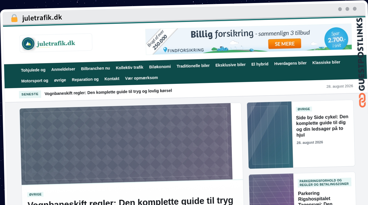 Publish Guest Post on juletrafik.dk