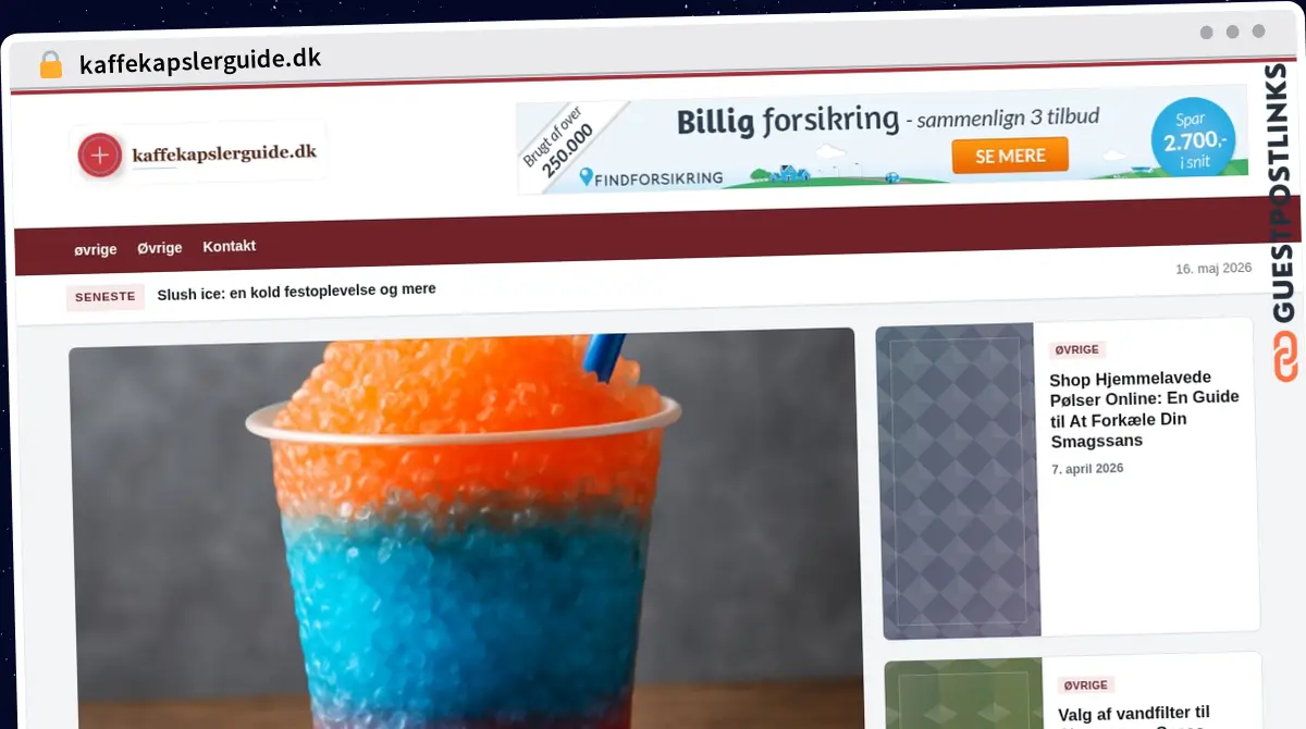 Publish Guest Post on kaffekapslerguide.dk