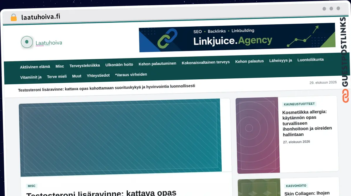 Publish Guest Post on laatuhoiva.fi
