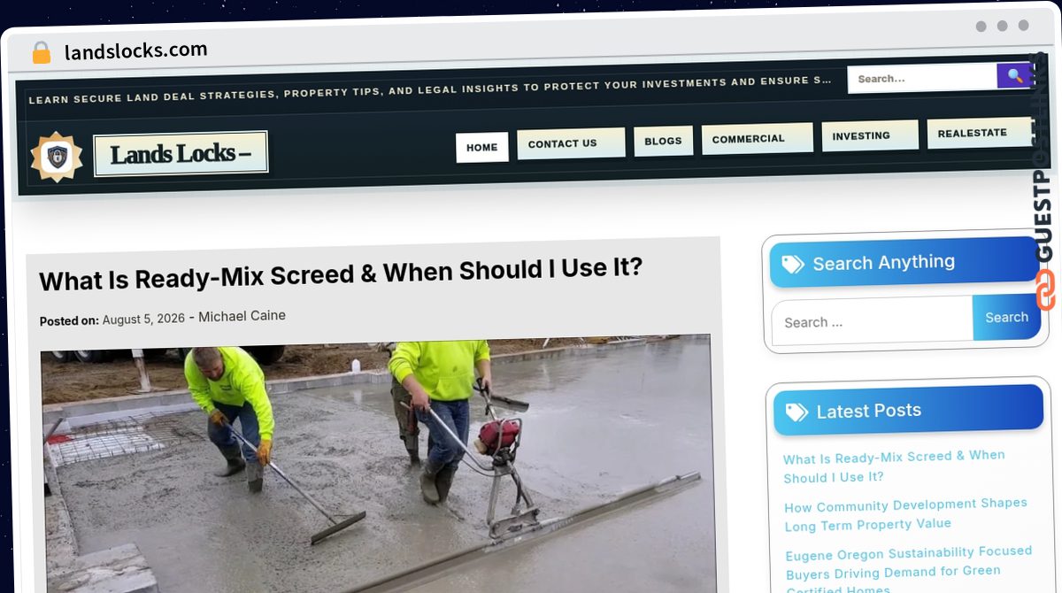 Publish Guest Post on landslocks.com
