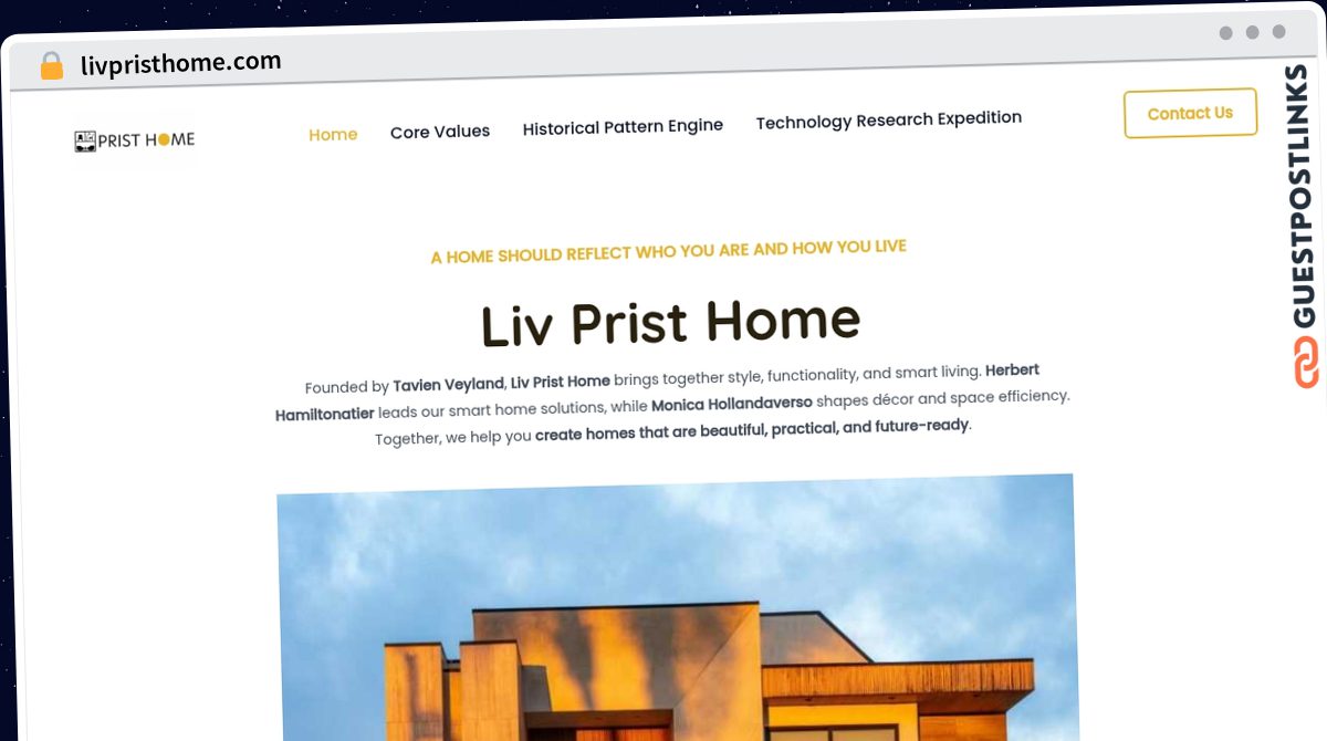 Publish Guest Post on livpristhome.com
