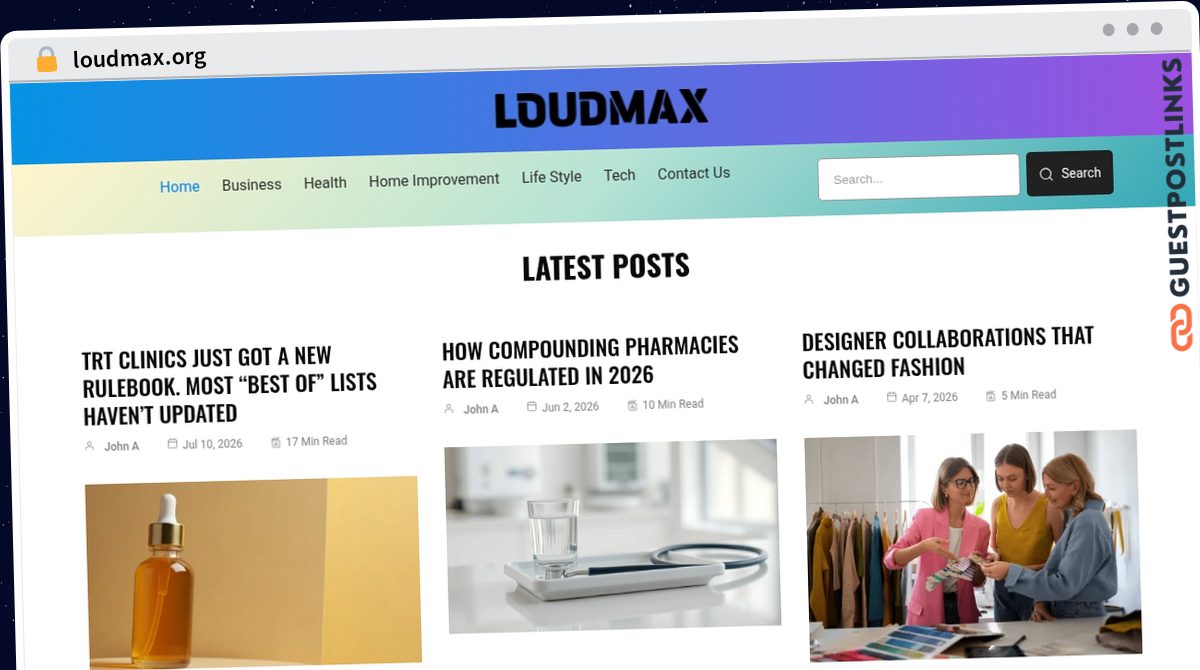 Publish Guest Post on loudmax.org