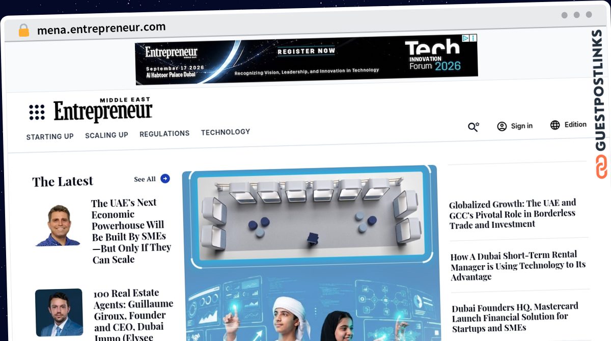Publish Guest Post on mena.entrepreneur.com