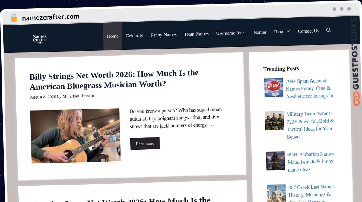 Publish Guest Post on namezcrafter.com