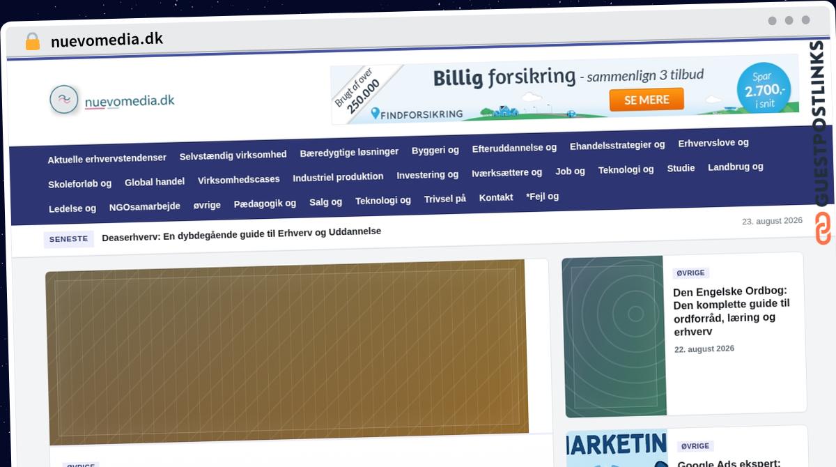 Publish Guest Post on nuevomedia.dk