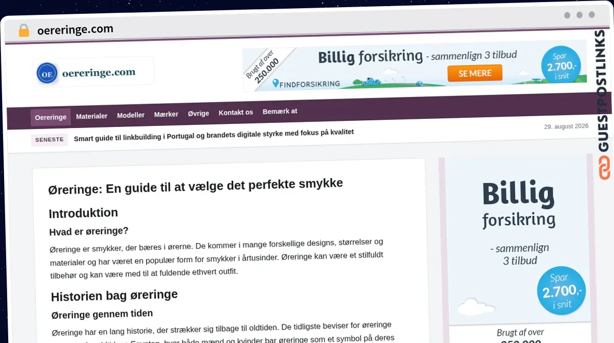 Publish Guest Post on oereringe.com