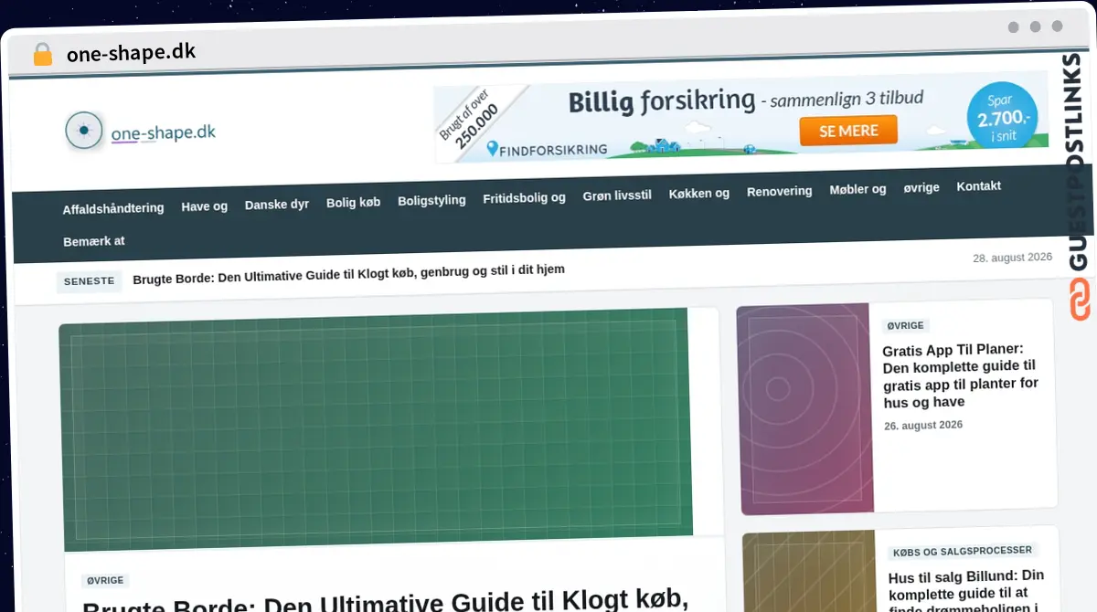 Publish Guest Post on one-shape.dk
