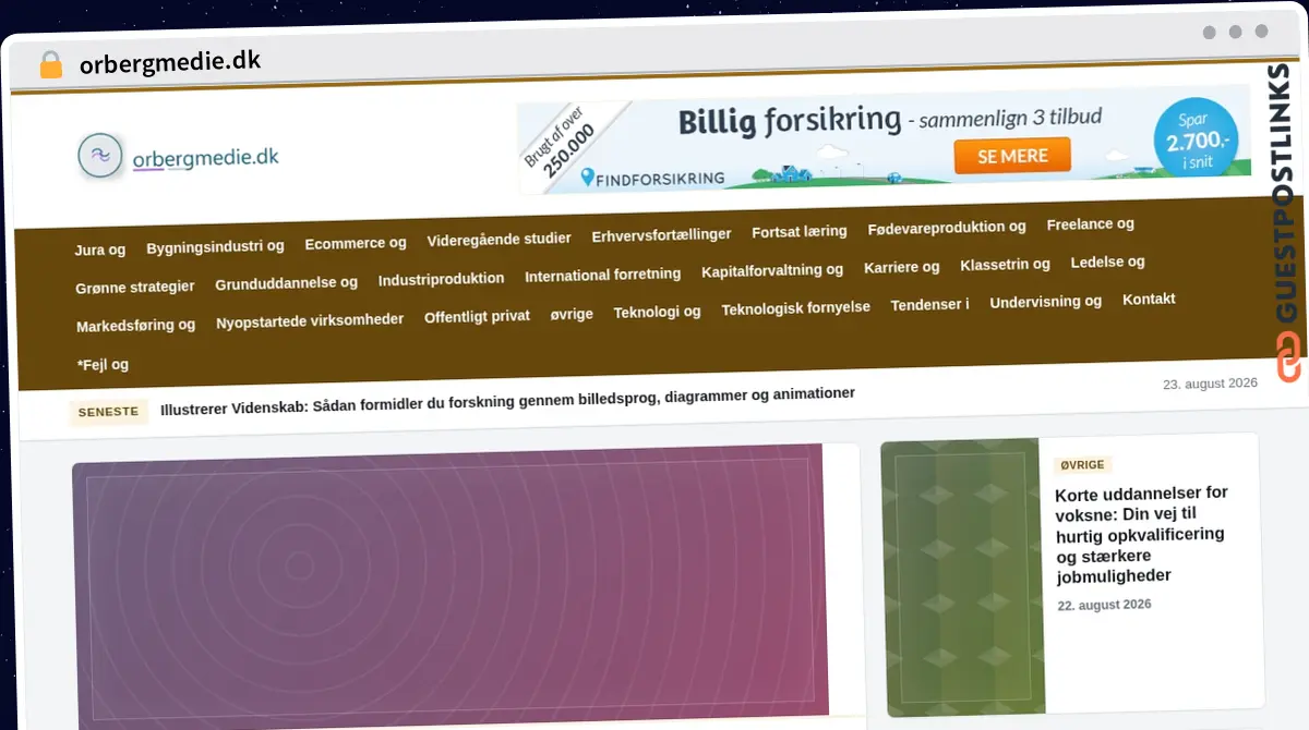 Publish Guest Post on orbergmedie.dk