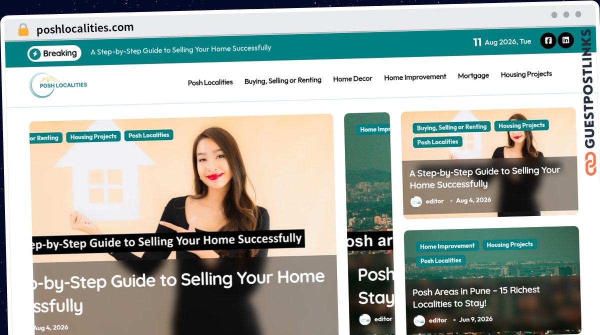 Publish Guest Post on poshlocalities.com