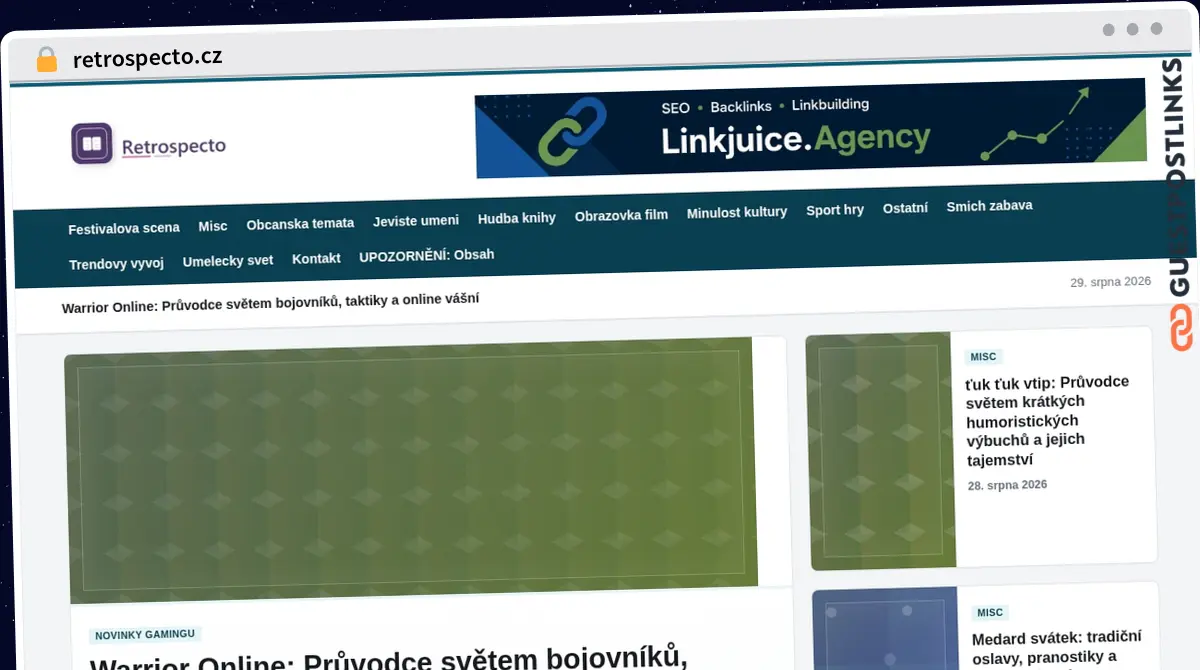 Publish Guest Post on retrospecto.cz