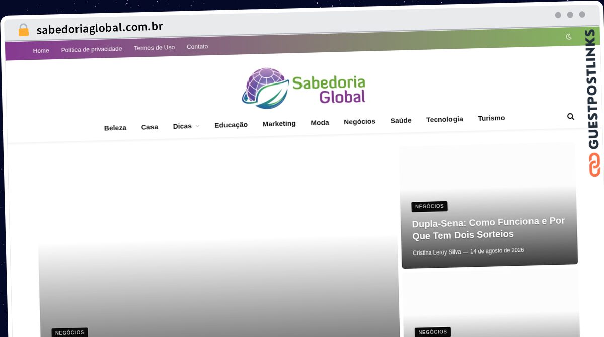 Publish Guest Post on sabedoriaglobal.com.br