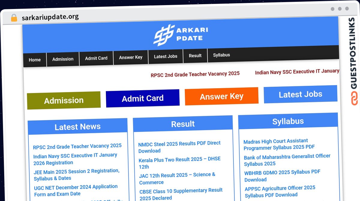Publish Guest Post on sarkariupdate.org