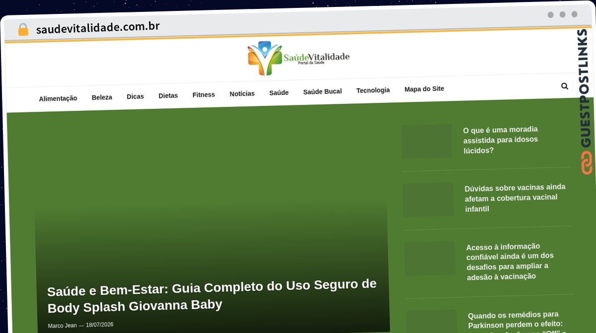 Publish Guest Post on saudevitalidade.com.br