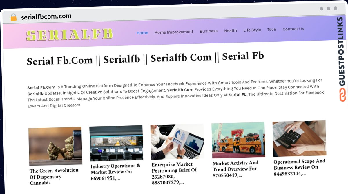 Publish Guest Post on serialfbcom.com