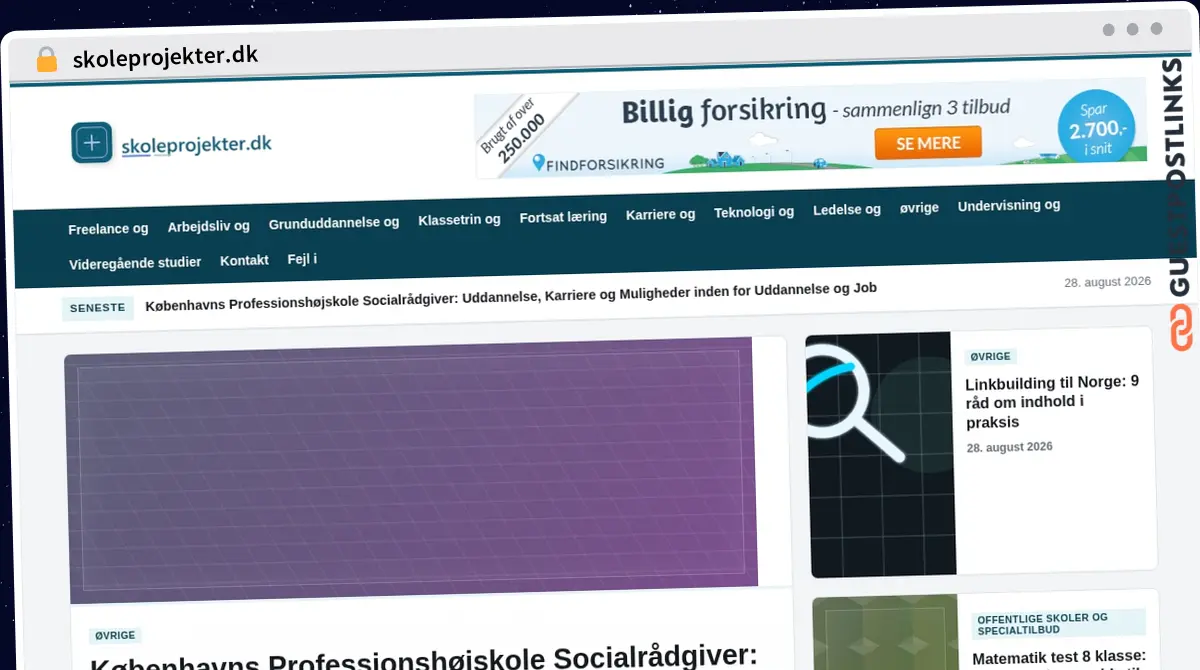 Publish Guest Post on skoleprojekter.dk