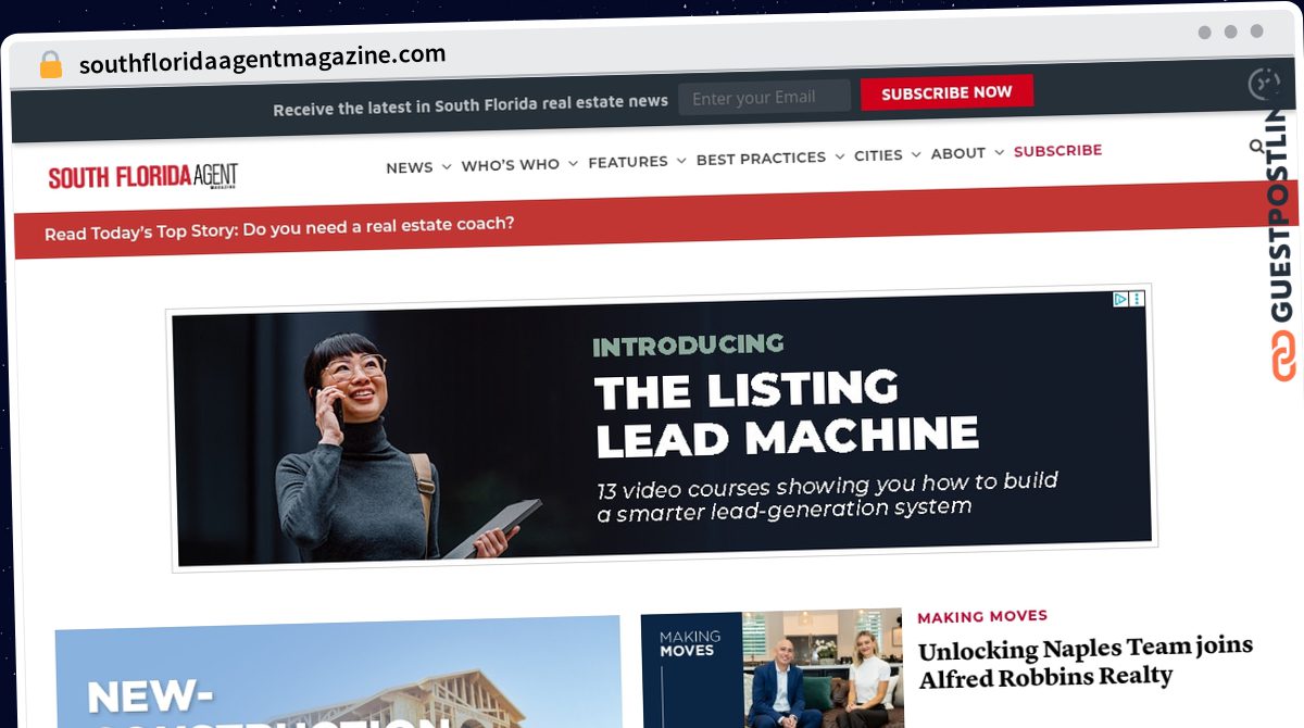 Publish Guest Post on southfloridaagentmagazine.com