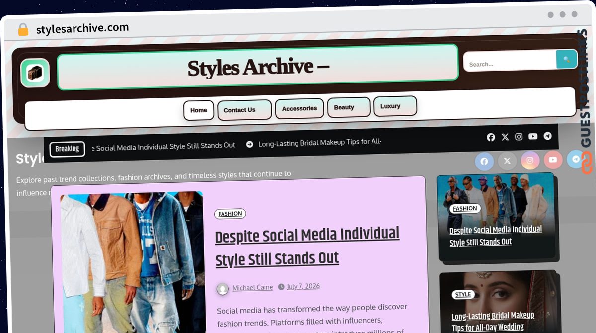 Publish Guest Post on stylesarchive.com