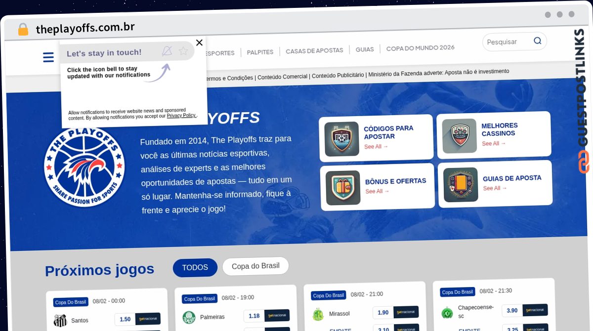 Publish Guest Post on theplayoffs.com.br