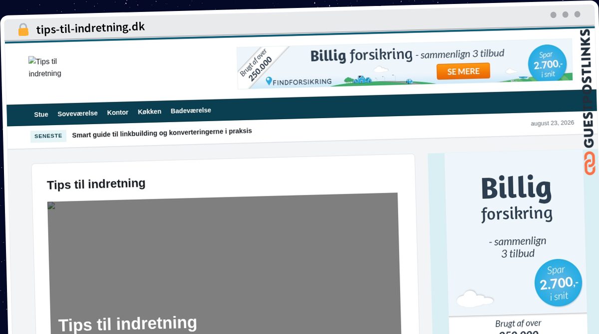 Publish Guest Post on tips-til-indretning.dk