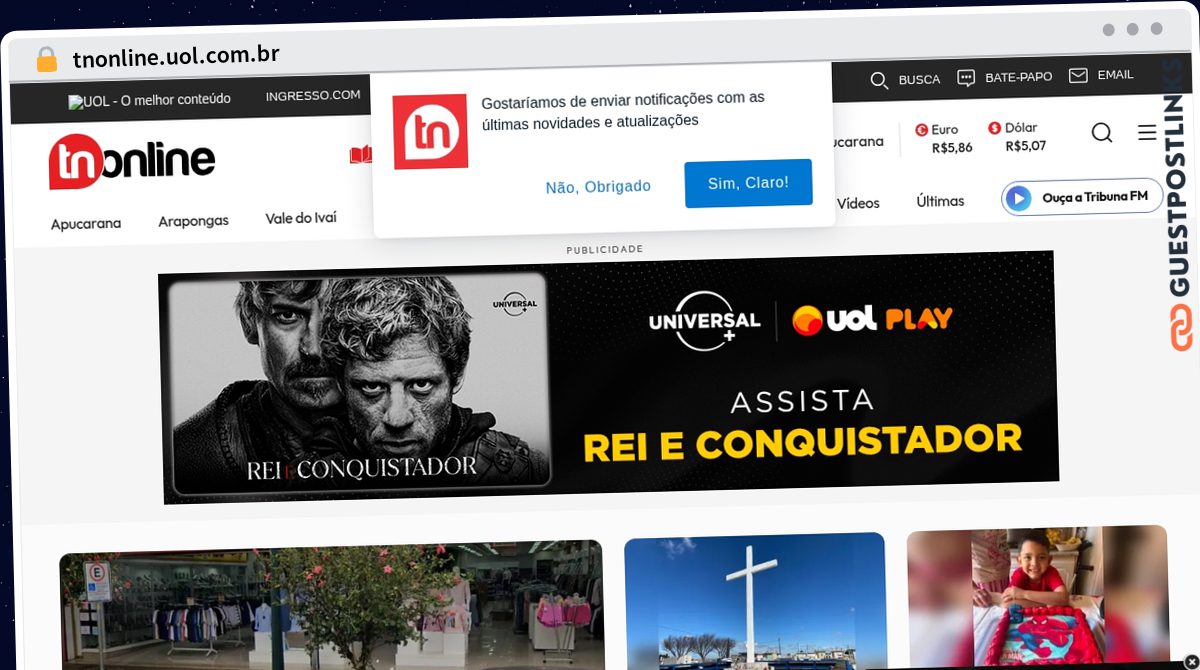 Publish Guest Post on tnonline.uol.com.br