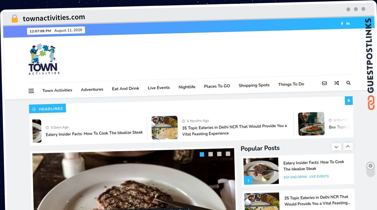 Publish Guest Post on townactivities.com
