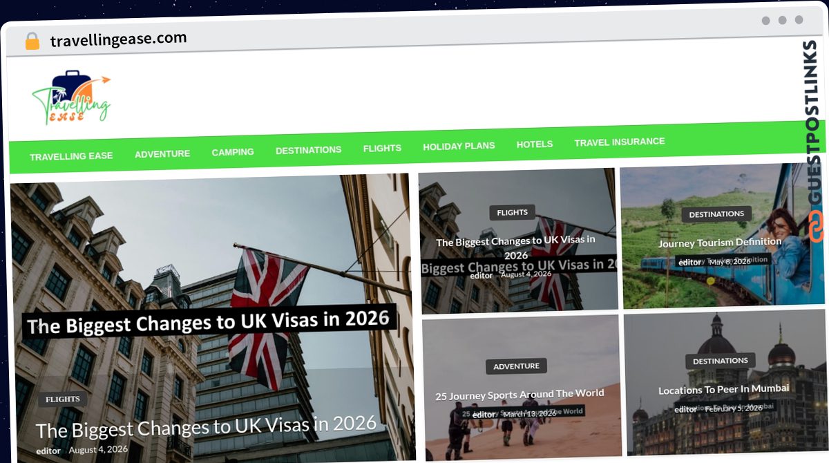 Publish Guest Post on travellingease.com