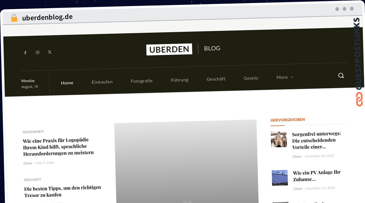 Publish Guest Post on uberdenblog.de