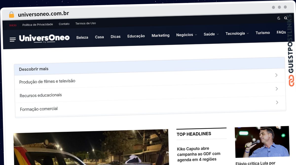 Publish Guest Post on universoneo.com.br