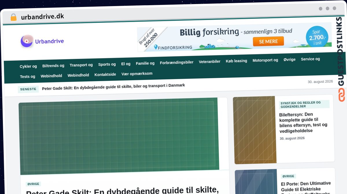 Publish Guest Post on urbandrive.dk