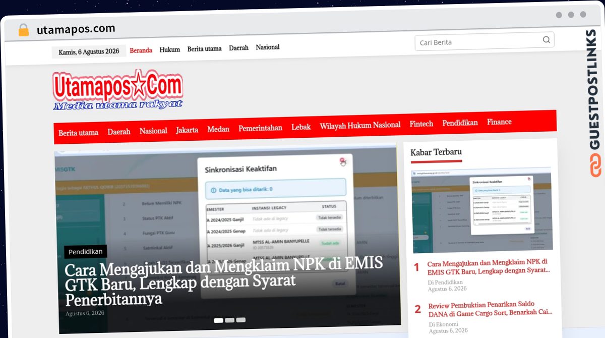 Publish Guest Post on utamapos.com