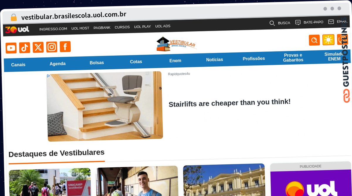 Publish Guest Post on vestibular.brasilescola.uol.com.br