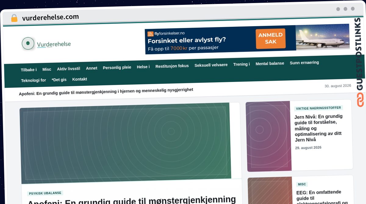 Publish Guest Post on vurderehelse.com