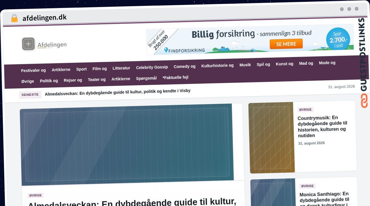 Publish Guest Post on afdelingen.dk