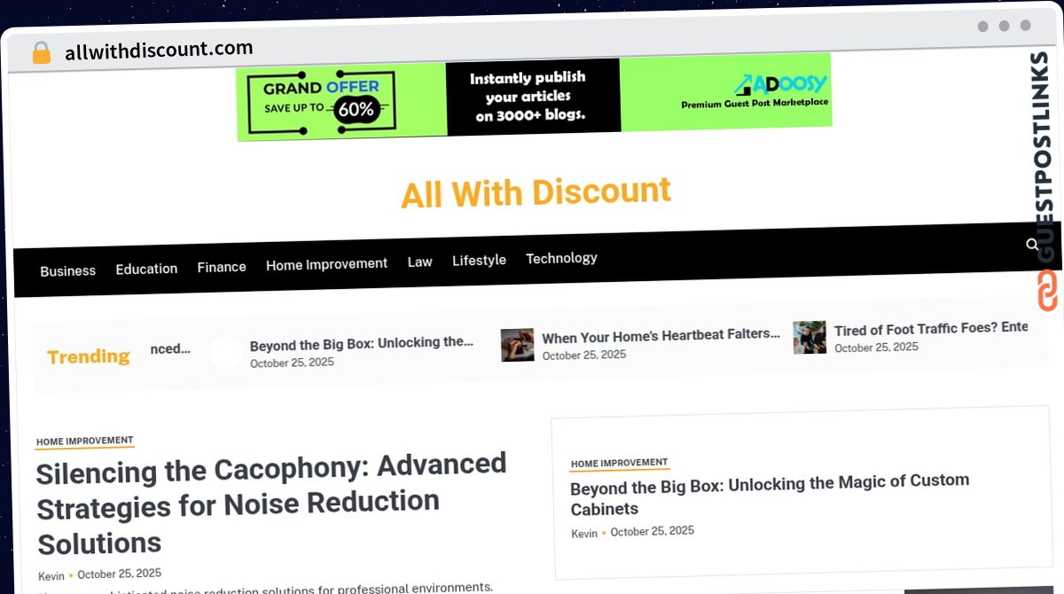 Publish Guest Post on allwithdiscount.com
