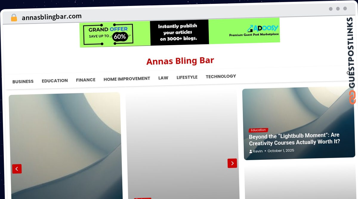 Publish Guest Post on annasblingbar.com