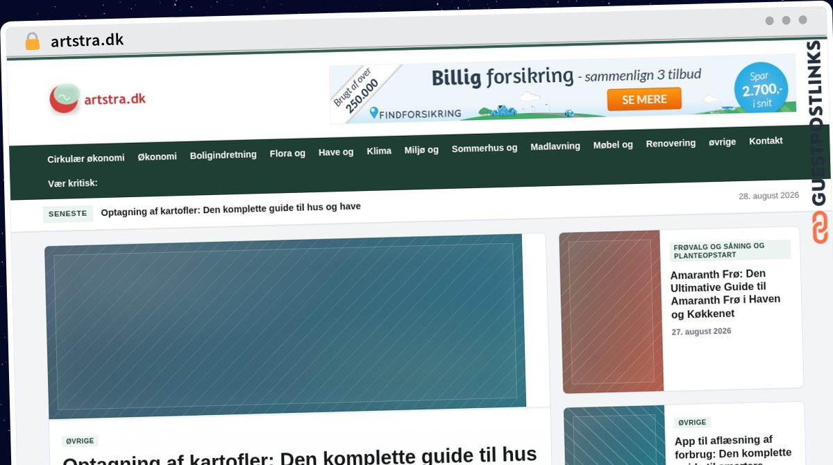 Publish Guest Post on artstra.dk