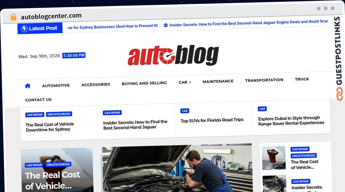 Publish Guest Post on autoblogcenter.com