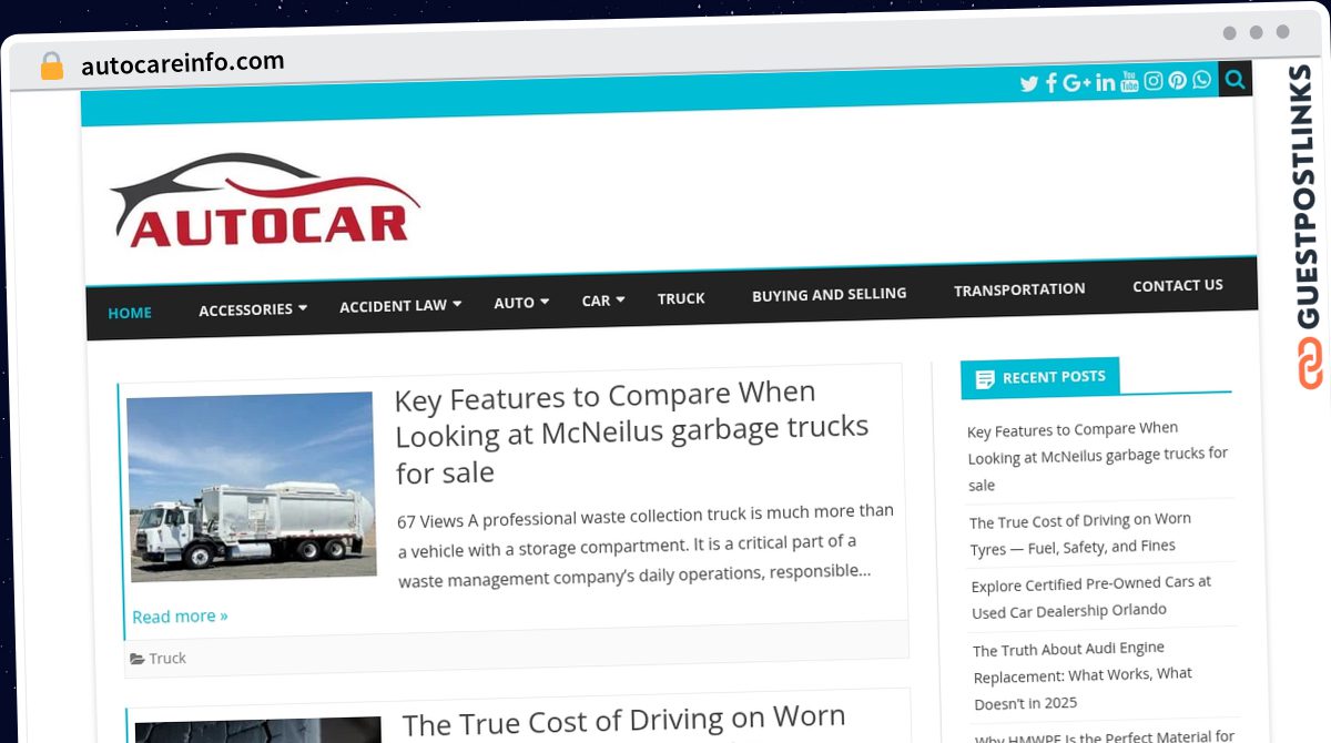 Publish Guest Post on autocareinfo.com