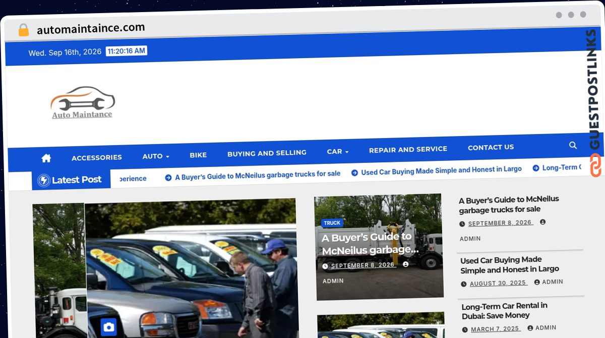 Publish Guest Post on automaintaince.com